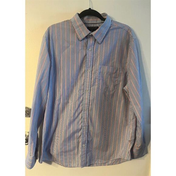 Banana Republic Men's XL Striped Slim Fit Non-Iron Long Sleeve Dress Shirt - Picture 1 of 8